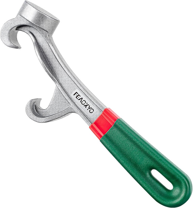 FEAOXYO Bucket Opener Tool 5 Gallon, Upgraded Aluminum Paint Bucket Lid Opener Wrench, 8.5 Inch Metal Can Opener with Non-slip Rubber Handle Grip, Durable Lid Pail Remover Tool for Home Industrial - Image 1